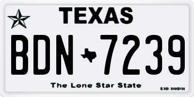 TX license plate BDN7239