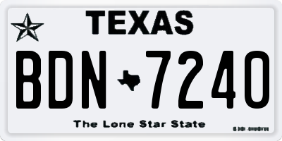 TX license plate BDN7240
