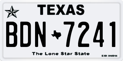 TX license plate BDN7241