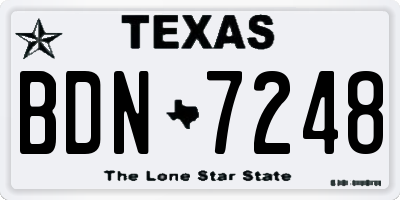 TX license plate BDN7248