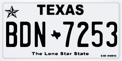 TX license plate BDN7253