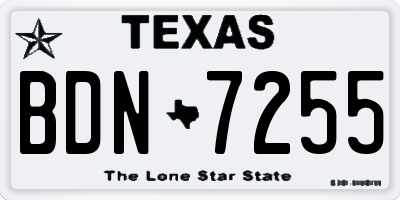 TX license plate BDN7255