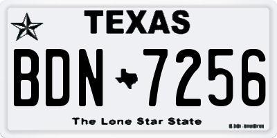 TX license plate BDN7256