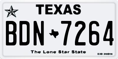 TX license plate BDN7264