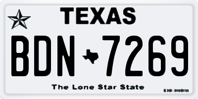 TX license plate BDN7269