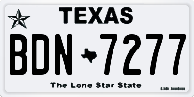 TX license plate BDN7277