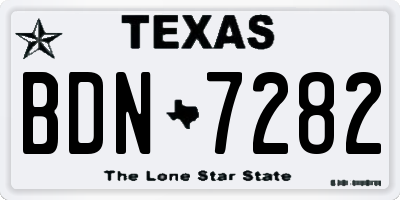TX license plate BDN7282