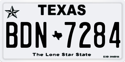TX license plate BDN7284