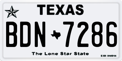 TX license plate BDN7286