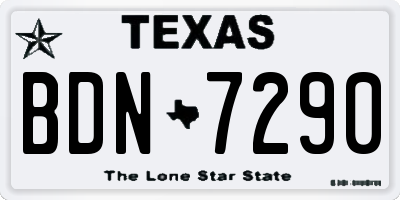 TX license plate BDN7290