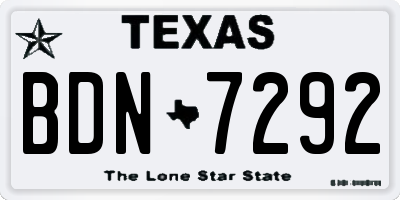TX license plate BDN7292