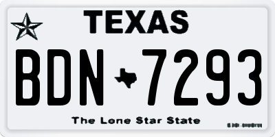 TX license plate BDN7293