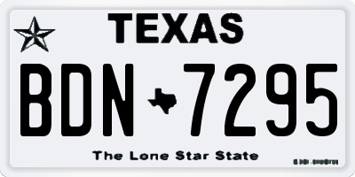 TX license plate BDN7295