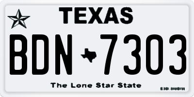 TX license plate BDN7303