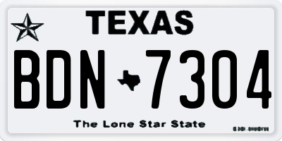 TX license plate BDN7304