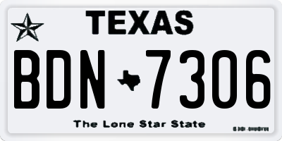 TX license plate BDN7306