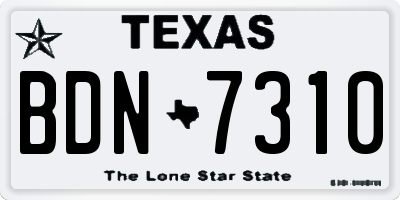 TX license plate BDN7310