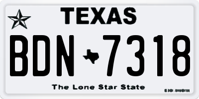 TX license plate BDN7318