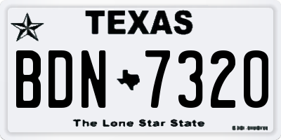 TX license plate BDN7320