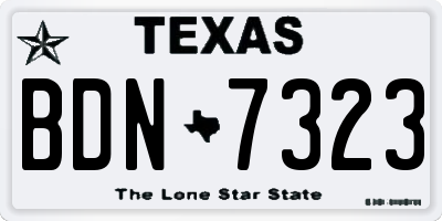 TX license plate BDN7323