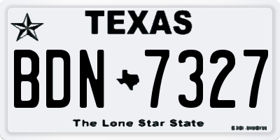 TX license plate BDN7327