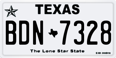 TX license plate BDN7328