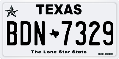 TX license plate BDN7329