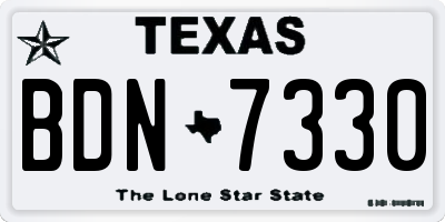 TX license plate BDN7330