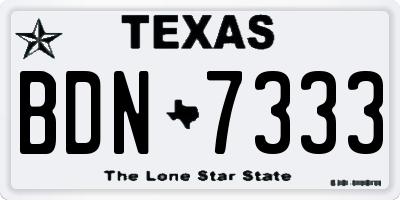 TX license plate BDN7333