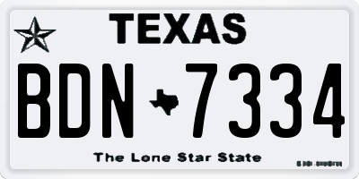 TX license plate BDN7334