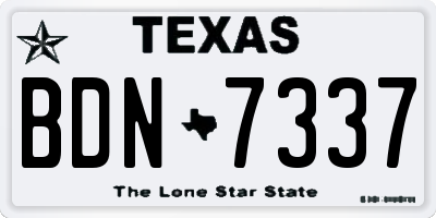 TX license plate BDN7337