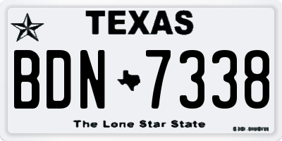 TX license plate BDN7338