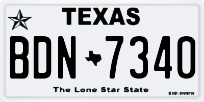 TX license plate BDN7340