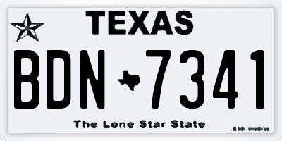 TX license plate BDN7341