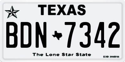 TX license plate BDN7342