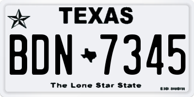 TX license plate BDN7345
