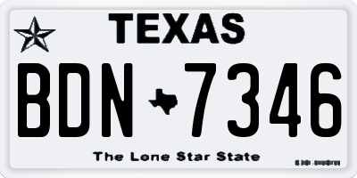 TX license plate BDN7346
