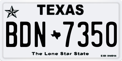 TX license plate BDN7350