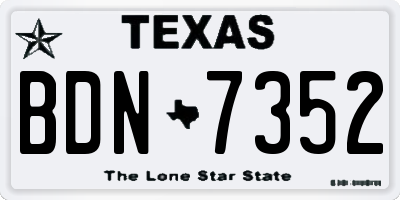 TX license plate BDN7352