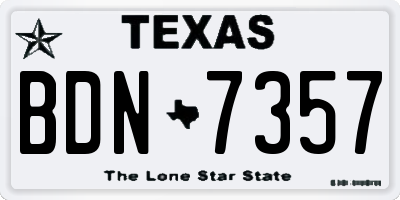 TX license plate BDN7357