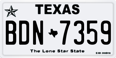 TX license plate BDN7359