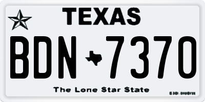 TX license plate BDN7370