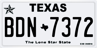 TX license plate BDN7372