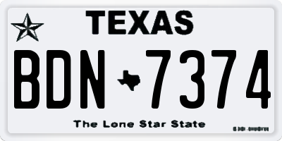 TX license plate BDN7374