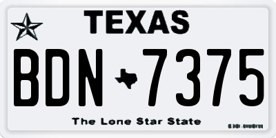 TX license plate BDN7375