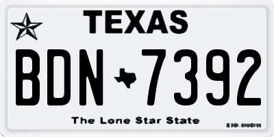 TX license plate BDN7392