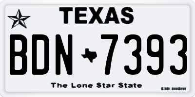 TX license plate BDN7393