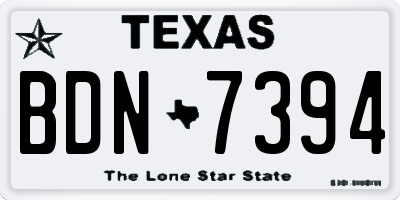 TX license plate BDN7394