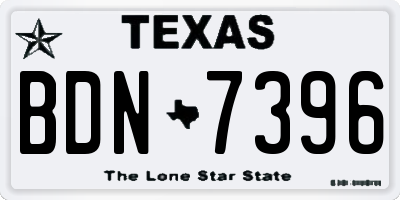 TX license plate BDN7396
