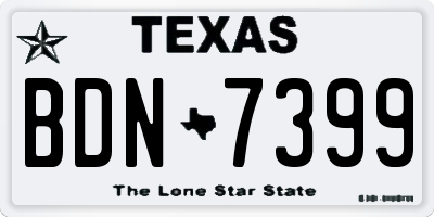 TX license plate BDN7399